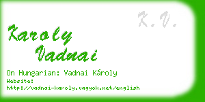karoly vadnai business card